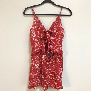 Adorable Floral Red Romper